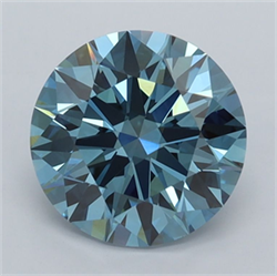 Picture of Lab Grown Diamond 2.04 Carats, Round with Ideal Cut, Fancy Vivid Blue Color, VVS2 Clarity and Certified by IGI