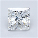 Natural Diamond 2.55 Carats, Princess with  Cut, E Color, VS2 Clarity and Certified by GIA