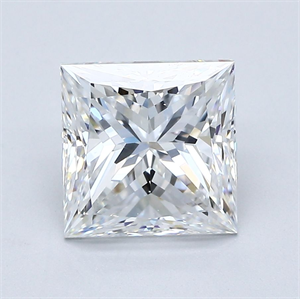Picture of Natural Diamond 2.55 Carats, Princess with  Cut, E Color, VS2 Clarity and Certified by GIA