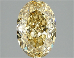 Picture of Lab Grown Diamond 2.10 Carats, Oval with  Cut, Fancy Intense Yellow Color, VVS2 Clarity and Certified by IGI