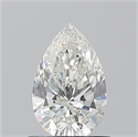 Natural Diamond 0.71 Carats, Pear with  Cut, H Color, VVS2 Clarity and Certified by GIA