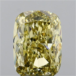 Picture of Lab Grown Diamond 3.02 Carats, CUSHION MODIFIED with  Cut, Fancy Intense Yellow Color, VS1 Clarity and Certified by IGI
