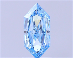 Picture of Lab Grown Diamond 1.51 Carats, HEXAGONAL with  Cut, Fancy Vivid Blue Color, VS1 Clarity and Certified by IGI
