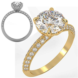 Picture of The Lotus Engagement ring setting with 0.36 Ct sides