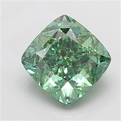 Picture of Lab Grown Diamond 2.42 Carats, CUSHION MODIFIED with  Cut, Fancy Vivid Green Color, VVS2 Clarity and Certified by IGI