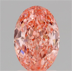 Picture of Lab Grown Diamond 2.03 Carats, Oval with  Cut, Fancy Vivid Pink Color, VVS2 Clarity and Certified by IGI