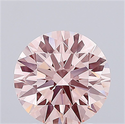 Picture of Lab Grown Diamond 2.90 Carats, Round with Ideal Cut, Fancy Intense Pink Color, VVS2 Clarity and Certified by IGI