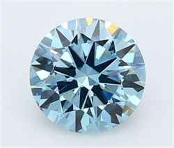 Picture of Lab Grown Diamond 3.21 Carats, Round with Ideal Cut, Fancy Vivid Blue Color, VVS1 Clarity and Certified by IGI