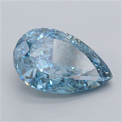 Picture of Lab Grown Diamond 2.03 Carats, Pear with  Cut, Fancy Vivid Blue Color, VVS1 Clarity and Certified by IGI