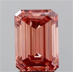 Picture of Lab Grown Diamond 2.24 Carats, Emerald with  Cut, Fancy Vivid Pink Color, VS1 Clarity and Certified by IGI