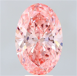 Picture of Lab Grown Diamond 5.00 Carats, Oval with  Cut, Fancy Vivid Pink Color, VS2 Clarity and Certified by IGI