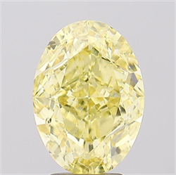 Picture of Lab Grown Diamond 4.11 Carats, Oval with  Cut, Fancy Intense Yellow Color, VS1 Clarity and Certified by IGI