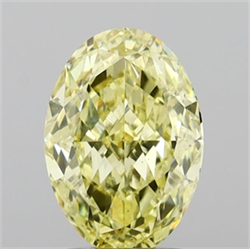 Picture of Lab Grown Diamond 2.54 Carats, Oval with  Cut, Fancy Yellow Color, VS2 Clarity and Certified by IGI