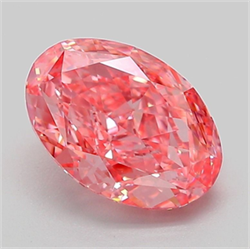 Picture of Lab Grown Diamond 2.08 Carats, Oval with  Cut, Fancy Vivid Pink Color, VVS2 Clarity and Certified by IGI