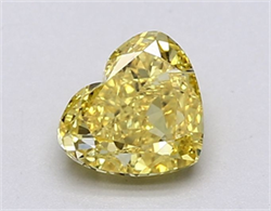 Picture of Lab Grown Diamond 1.51 Carats, Heart with  Cut, Fancy Vivid Yellow Color, VVS2 Clarity and Certified by IGI
