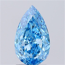 Picture of Lab Grown Diamond 1.71 Carats, Pear with  Cut, Fancy Vivid Blue Color, VS1 Clarity and Certified by IGI