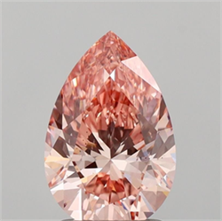 Picture of Lab Grown Diamond 1.53 Carats, Pear with  Cut, Fancy Vivid Pink Color, VS2 Clarity and Certified by IGI