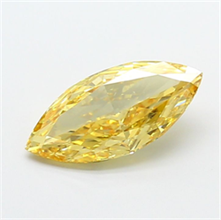Picture of Lab Grown Diamond 2.00 Carats, Marquise with  Cut, Fancy Intense Yellow Color, VS1 Clarity and Certified by IGI