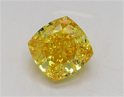 Picture of Lab Grown Diamond 1.21 Carats, CUSHION MODIFIED with  Cut, Fancy Vivid Yellow Color, IF Clarity and Certified by IGI