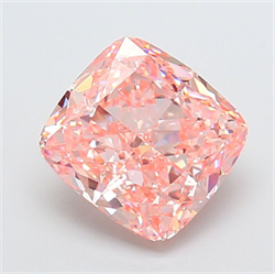 Picture of Lab Grown Diamond 4.02 Carats, CUSHION MODIFIED with  Cut, Fancy Vivid Pink Color, VVS2 Clarity and Certified by IGI