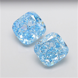 Picture of Lab Grown Diamond 7.53 Carats, CUSHION MODIFIED with  Cut, Fancy Vivid Blue Color, VS2 Clarity and Certified by IGI