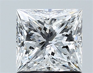 Picture of Natural Diamond 1.21 Carats, Princess with  Cut, E Color, SI2 Clarity and Certified by GIA