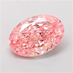 Picture of Lab Grown Diamond 2.73 Carats, Oval with  Cut, Fancy Vivid Pink Color, VS1 Clarity and Certified by IGI