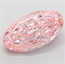 Picture of Lab Grown Diamond 10.25 Carats, Oval with  Cut, Fancy Intense Pink Color, VS2 Clarity and Certified by IGI