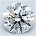 Natural Diamond 4.08 Carats, Round with Excellent Cut, H Color, SI1 Clarity and Certified by GIA