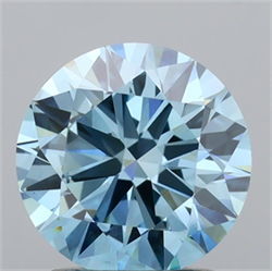 Picture of Lab Grown Diamond 1.54 Carats, Round with Excellent Cut, Fancy Vivid Blue Color, VS1 Clarity and Certified by IGI
