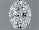 Natural Diamond 1.00 Carats, Oval with  Cut, D Color, SI2 Clarity and Certified by GIA
