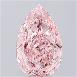 Picture of Lab Grown Diamond 6.01 Carats, Pear with  Cut, Fancy Vivid Pink Color, VVS2 Clarity and Certified by IGI