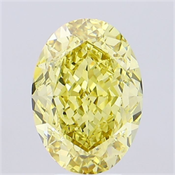 Picture of Lab Grown Diamond 6.11 Carats, Oval with  Cut, Fancy Intense Yellow Color, VS2 Clarity and Certified by IGI