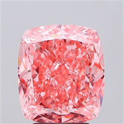 Picture of Lab Grown Diamond 4.03 Carats, CUSHION MODIFIED with  Cut, Fancy Vivid Pink Color, VVS2 Clarity and Certified by IGI