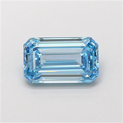 Picture of Lab Grown Diamond 1.74 Carats, Emerald with  Cut, Fancy Intense Blue Color, VS1 Clarity and Certified by IGI
