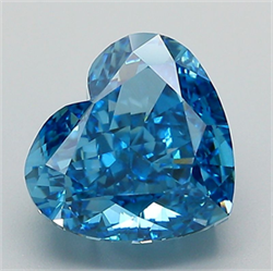 Picture of Lab Grown Diamond 3.48 Carats, Heart with  Cut, Fancy Vivid Blue Color, VS1 Clarity and Certified by IGI