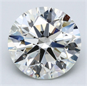 Natural Diamond 4.53 Carats, Round with Excellent Cut, J Color, SI1 Clarity and Certified by GIA