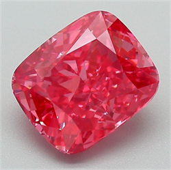 Picture of Lab Grown Diamond 2.77 Carats, Cushion with  Cut, Fancy Vivid Pink Color, VS1 Clarity and Certified by IGI