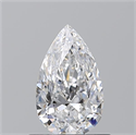 Natural Diamond 0.58 Carats, Pear with  Cut, D Color, VVS2 Clarity and Certified by GIA