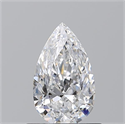 Natural Diamond 0.58 Carats, Pear with  Cut, D Color, VVS2 Clarity and Certified by GIA