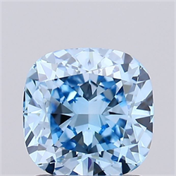 Picture of Lab Grown Diamond 1.50 Carats, CUSHION MODIFIED with  Cut, Fancy Vivid Blue Color, VS1 Clarity and Certified by IGI