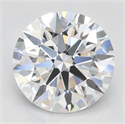 Lab Grown Diamond 2.07 Carats, Round with Ideal Cut, D Color, IF Clarity and Certified by IGI