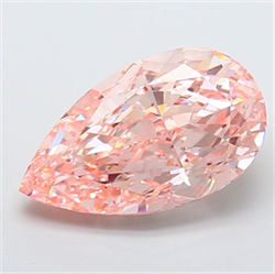 Picture of Lab Grown Diamond 10.13 Carats, Pear with  Cut, Fancy Vivid Pink Color, VVS2 Clarity and Certified by IGI