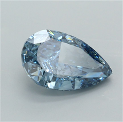 Picture of Lab Grown Diamond 1.58 Carats, Pear with  Cut, Fancy Vivid Blue Color, VS1 Clarity and Certified by IGI