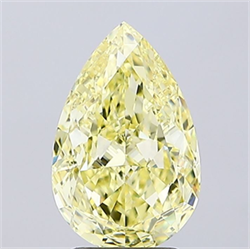 Picture of Lab Grown Diamond 3.04 Carats, Pear with  Cut, Fancy Intense Yellow Color, VVS2 Clarity and Certified by IGI