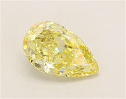 Picture of Lab Grown Diamond 1.65 Carats, Pear with  Cut, Fancy Intense Yellow Color, VS1 Clarity and Certified by IGI