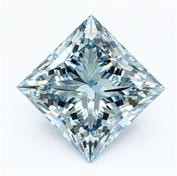 Picture of Lab Grown Diamond 3.50 Carats, Princess with  Cut, Fancy Vivid Blue Color, VS2 Clarity and Certified by IGI