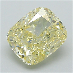 Picture of Lab Grown Diamond 1.72 Carats, Cushion with  Cut, Fancy Yellow Color, VS1 Clarity and Certified by IGI