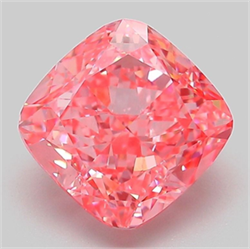 Picture of Lab Grown Diamond 3.12 Carats, CUSHION MODIFIED with  Cut, Fancy Vivid Pink Color, VVS2 Clarity and Certified by IGI