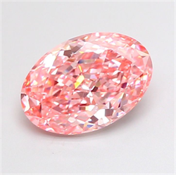 Picture of Lab Grown Diamond 2.28 Carats, Oval with  Cut, Fancy Vivid Pink Color, VVS2 Clarity and Certified by IGI